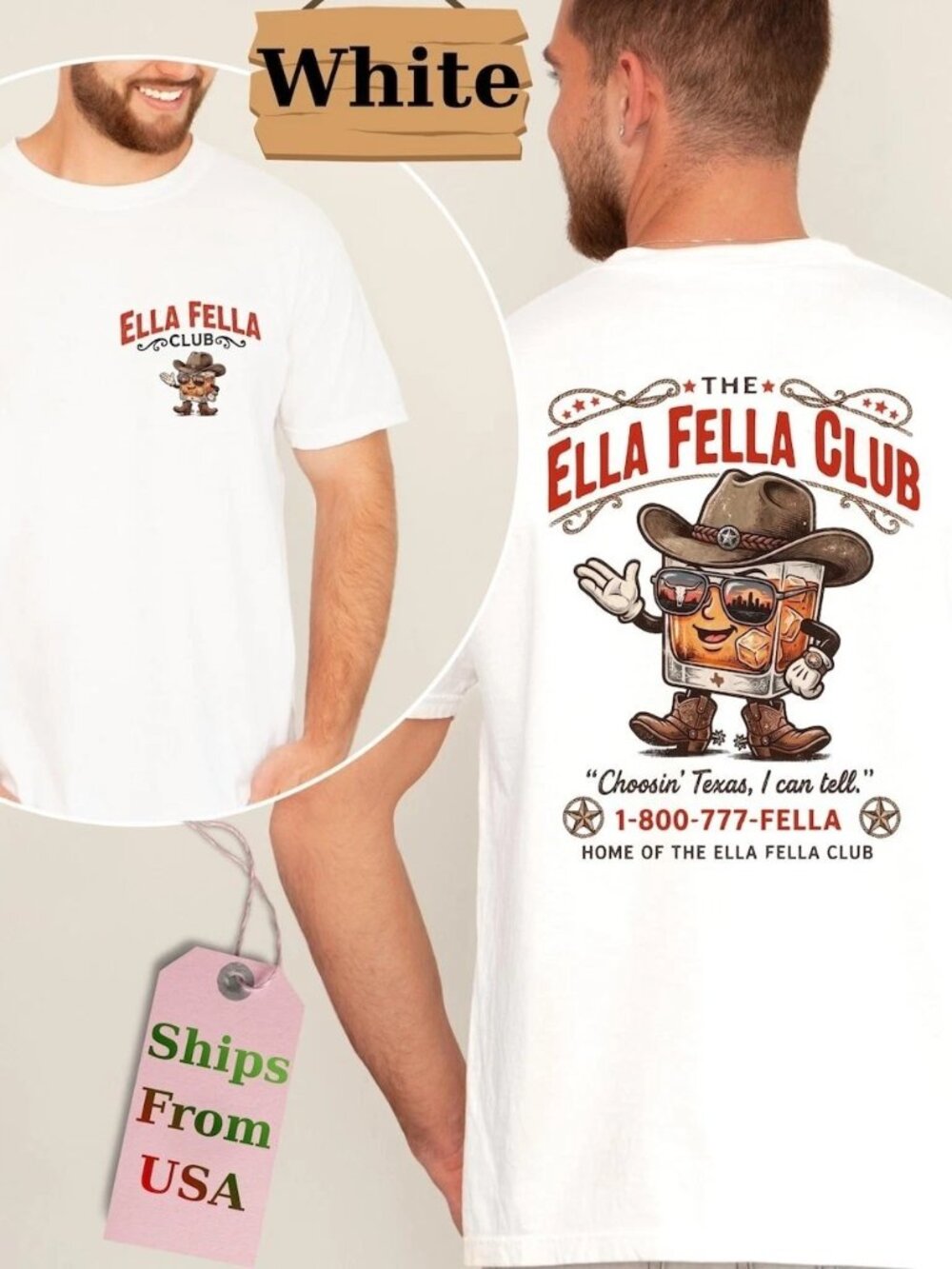 Ella’s Fellas Club T-Shirt, Retro Group Matching Tee 276